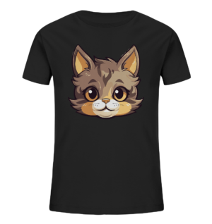 Niedliche fröhliche Katze - Kids Bio Shirt