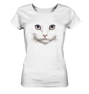 Katzengesicht weisse Katze - Frauen Bio Shirt