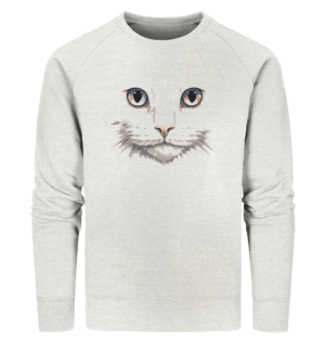 Katzengesicht weisse Katze - Organic Sweatshirt