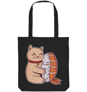 Katze mit Sushi - Organic Tragetasche